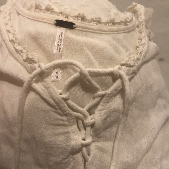 Free people 3/4 sleeve white top - Picture 5 of 5